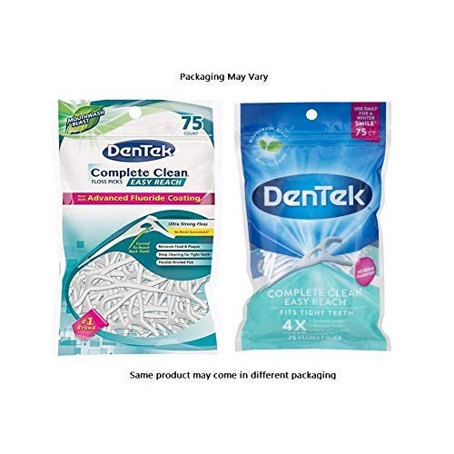 DenTek Complete Clean Floss Picks | Removes Food & Plaque | 75 Co...