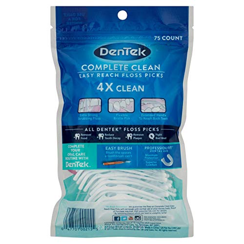 DenTek Complete Clean Floss Picks | Removes Food & Plaque | 75 Co...