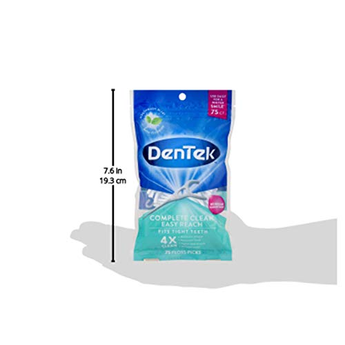 DenTek Complete Clean Floss Picks | Removes Food & Plaque | 75 Co...