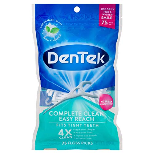 DenTek Complete Clean Floss Picks | Removes Food & Plaque | 75 Co...