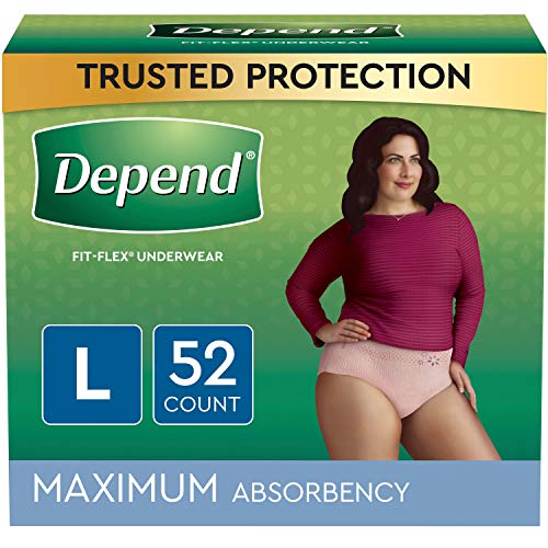 Depend FIT-FLEX Incontinence Underwear for Women, Disposable, Max...