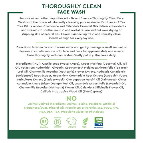 Desert Essence Thoroughly Clean Face Wash - Original - 8.5 Fl Oz ...