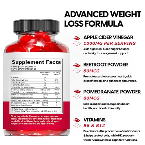 Keto ACV Gummies Advanced, with Apple Cider Keto Supplements, Glu...