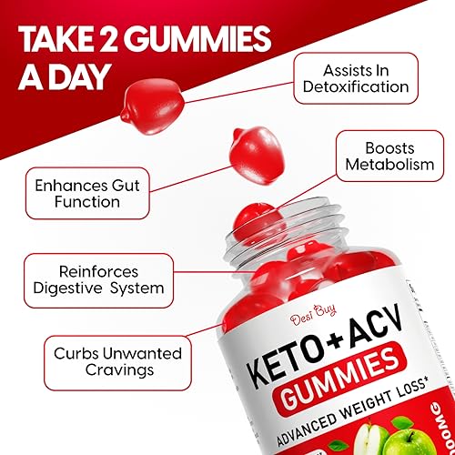 Keto ACV Gummies Advanced, with Apple Cider Keto Supplements, Glu...