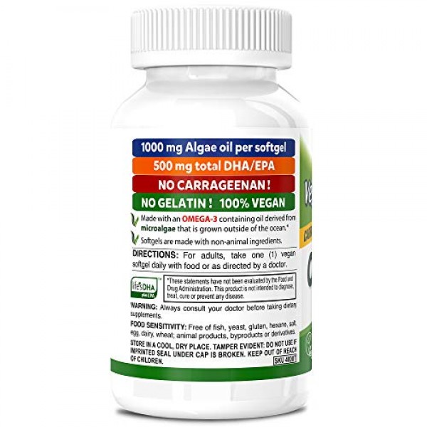 Deva Vegan Omega-3 DHA EPA Supplement - Once-Per-Day Softgel 500 ...