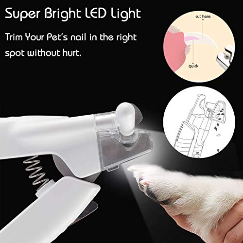 Fenley Cat Dog Nail Clippers with LED Light, Durable Sharp Blades...