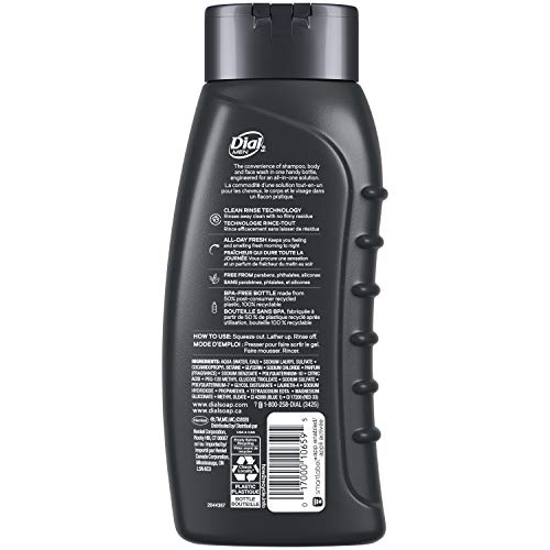 Dial Men 3in1 Body, Hair and Face Wash, Hydro Fresh, 20 fl oz Pa...