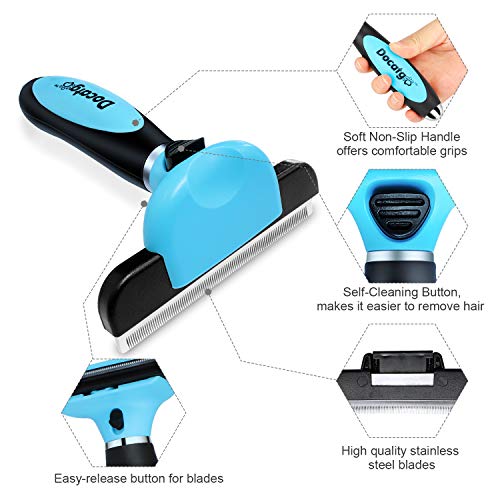 Docatgo Pet Grooming Brush Comb, Professional Deshedding Groomer ...