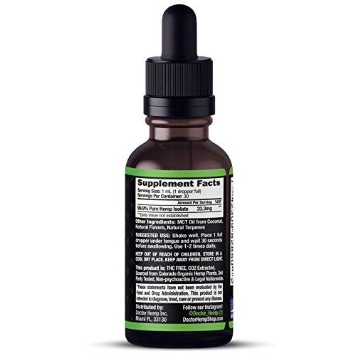 Doctor Hemp | 1000mg Pure Hemp Oil Extract | for Pain, Anxiety, S...