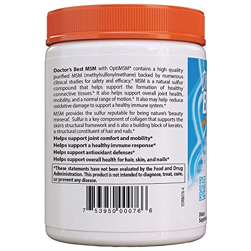 Doctors Best MSM Powder with OptiMSM, Non-GMO, Vegan, Gluten Fre...