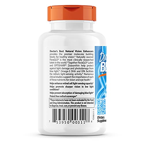 Doctors Best Natural Vision Enhancers Wtih Floraglo Lutein Non-G...