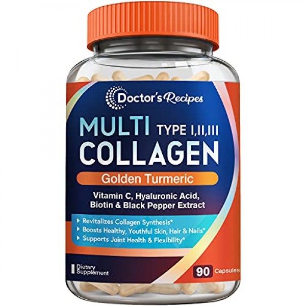 Doctor’s Recipes Multi Collagen Complex with Golden Turmeric, Vit...