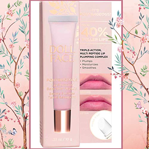 DOLL FACE Lip Plumper, Poutrageous Plumping Lip Gloss Balm with M...