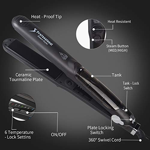 DORISILK Steam Straighteners for Hair, Professional Salon Ceramic...