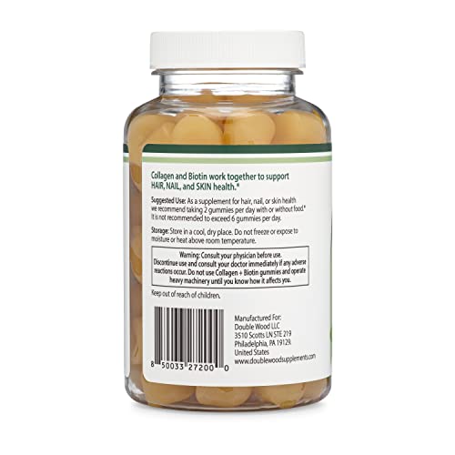 Collagen Biotin Gummies Max Strength - Enhanced with Vitamin C, Z...