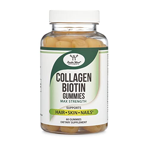 Collagen Biotin Gummies Max Strength - Enhanced with Vitamin C, Z...