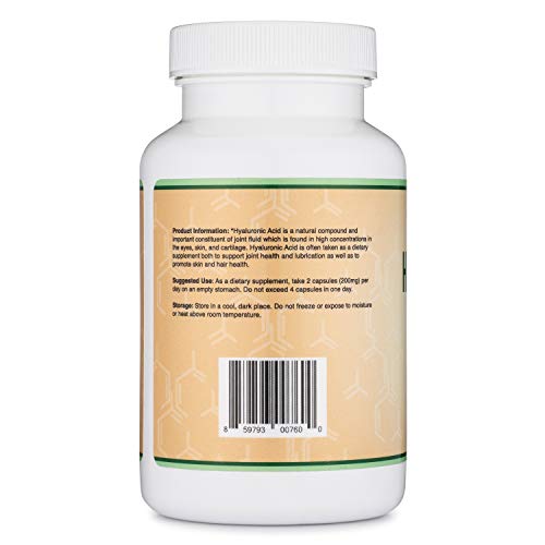 Hyaluronic Acid Supplement -180 Capsules Enhances Effects of Hya...