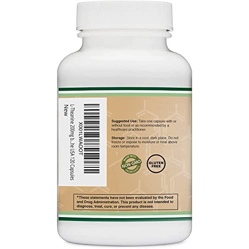 L-Theanine 200mg, 120 Capsules — Relaxation and Sleep Support — S...