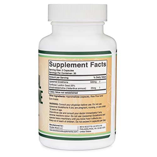 Liposomal Glutathione Supplement 500mg per Serving, 60 Capsules ...