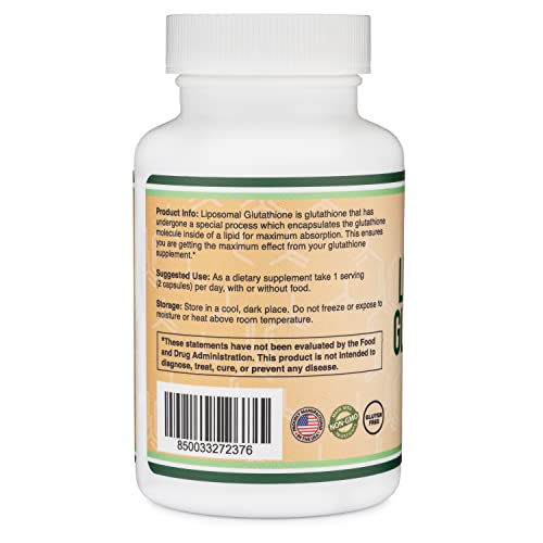 Liposomal Glutathione Supplement 500mg per Serving, 60 Capsules ...