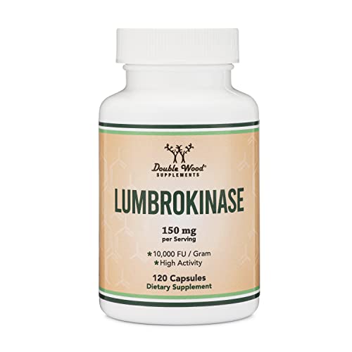 Lumbrokinase Enzymes Supplement - 120 Capsules Max Activity 10,0...
