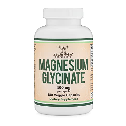 Magnesium Glycinate 400mg, 180 Capsules Vegan Safe, Manufactured...