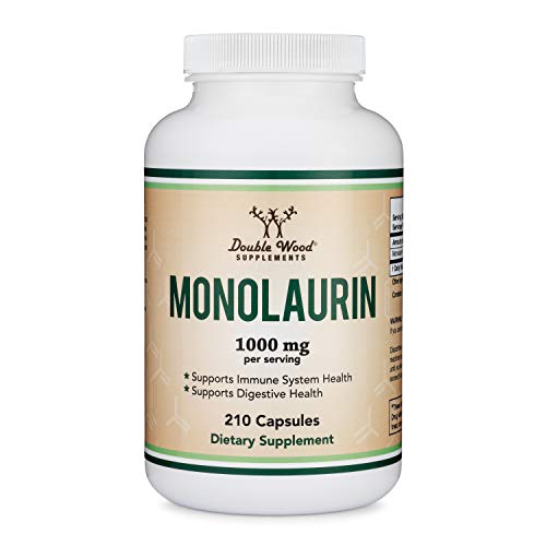 Monolaurin Immune Support Supplement 1,000mg per Serving, 210 Cap...