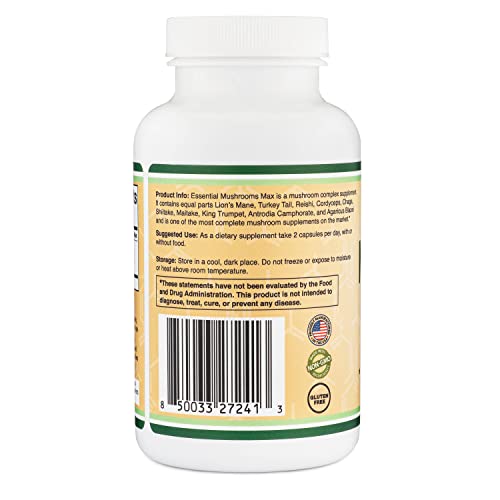 Mushroom Supplement Complex - 1,000mg Blend of Top 10 Essential M...