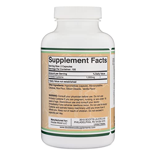 NAC Supplement N-Acetyl Cysteine 1,000mg Per Serving 500mg Per C...