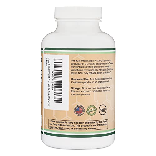 NAC Supplement N-Acetyl Cysteine 1,000mg Per Serving 500mg Per C...