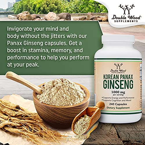 Panax Ginseng Korean Red Variety 4 Month Supply 240 Vegan Cap...