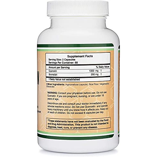 Quercetin with Bromelain - 120 Count 1,200mg Servings Immune He...