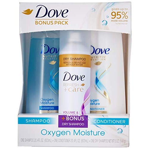 Dove Beauty Set, Oxygen Moisture Shampoo and Conditioner plus Dry...