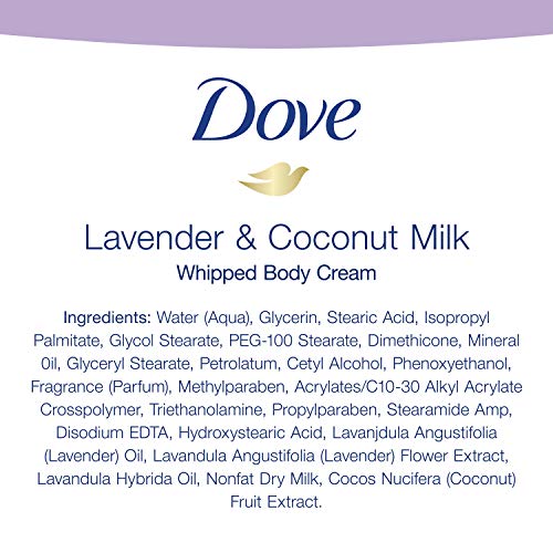 Dove Whipped Body Cream Dry Skin Moisturizer Lavender and Coconut...