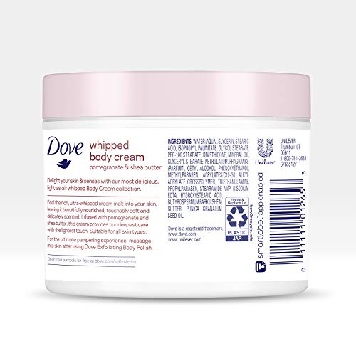 Dove Whipped Body Cream Dry Skin Moisturizer, Nourishes Deeply, P...