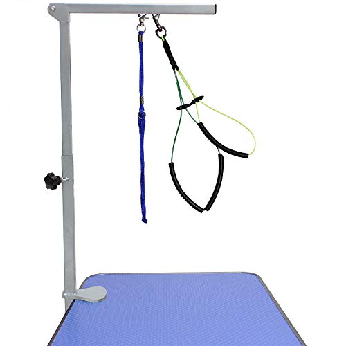 Foldable Pet Grooming Arm with Clamp, Dog Grooming Loop and No Si...