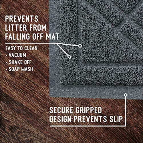 Non-Slip Padded Mesh Kitty Litter Mat Trapping Tray for Cats and ...