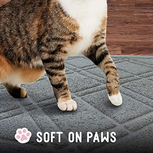 Non-Slip Padded Mesh Kitty Litter Mat Trapping Tray for Cats and ...