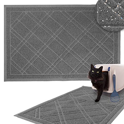 Non-Slip Padded Mesh Kitty Litter Mat Trapping Tray for Cats and ...