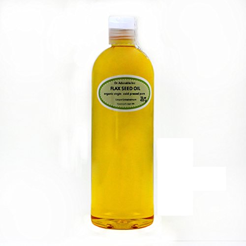 Flax Seed Oil Organic Pure Carrier Oils Cold Pressed 16 Oz/1 Pint