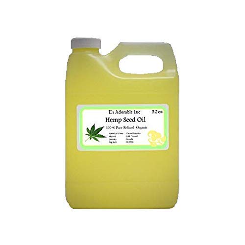 Hemp Seed Oil REFINED Pure Organic Cold Pressed by Dr.Adorable 32 OZ
