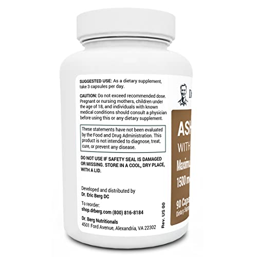 Dr. Berg Organic Ashwagandha Capsules - Mood & Stress Support Ash...