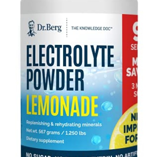 Dr. Bergs Electrolyte Powder, Lemonade PLUS - Hydration Drink Mi...