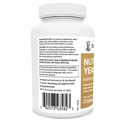 Dr. Bergs Nutritional Yeast Tablets – Natural B12 Added - All 8 ...