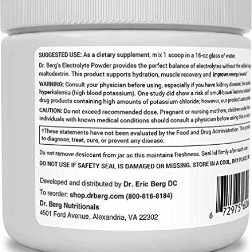 Dr. Bergs Original Keto Electrolytes Powder 50 Servings - Suga...