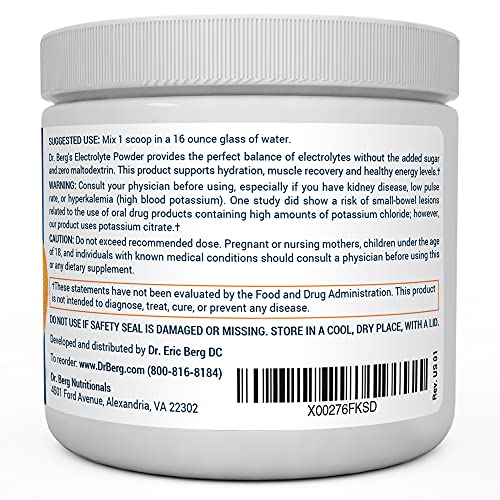 Dr. Bergs Original Electrolyte Powder, High Energy, Replenish & ...