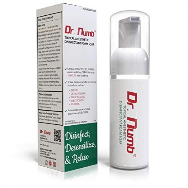 Dr Numb Topical Anesthetic Foaming Soap - Dr Numb 4% Lidocaine So...