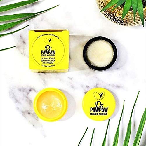 Dr. PAWPAW - Scrub & Nourish Duo Pot | 2 In 1 Lip Sugar Scrub & B...