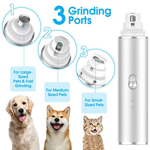 Furrykid Dog Nail Grinder, Professional Pet Nail Trimmer, 2-Speed...