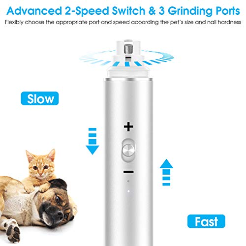 Furrykid Dog Nail Grinder, Professional Pet Nail Trimmer, 2-Speed...